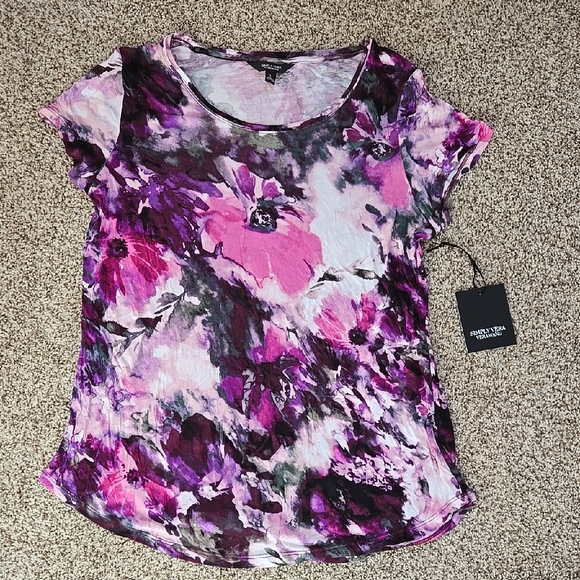 Simply Vera Purple Floral Women's Top Sz Large New - Picture 1 of 4